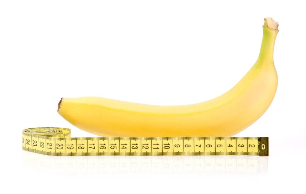 Bananas and centimeters simulate penis enlargement