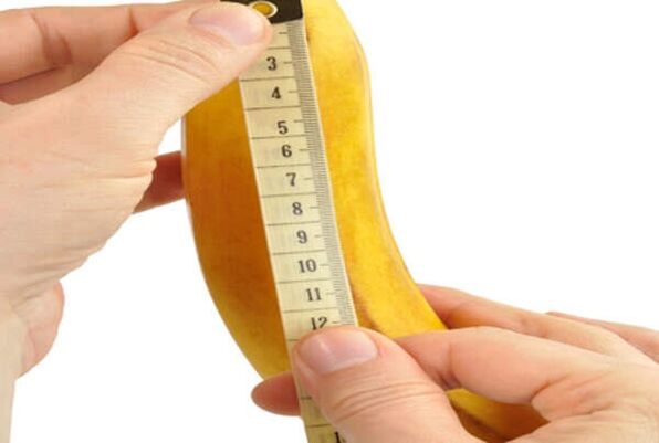 measuring banana simulates measuring penis enlargement